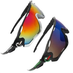 2Pcs Running Glasses for Men Ultra Light & Non Sleep Workout Glasses Sports Sunglasses Packs with Rainbow Design for Running Cycling Fishing Motorcycl
