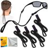 Eye Glasses Holder Around Neck 23 inch 4 Glasses Straps for Men Women Glasses Holder Strap Retainer Sunglass Holder Strap Eyeglasses Strap Lanyard Bla