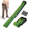 Indoor Golf Putting Mat with Ball Return Track 2 Hole Sizes Distance Markings 3 Balls Included