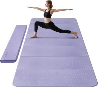 Foldable Yoga Mat Extra Thick & Large (74.0" x 47.2" x 0.4"), Double-Sided Non-Slip Lightweight Fitness & Pilates Mat