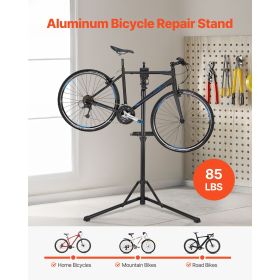 Bike Repair Stand, 85 lb Heavy-duty Bicycle Work Stand with 40.7-64.1 in Adjustable Height & Magnetic Tool Tray, Foldable Bicycle Maintenance Rack