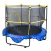 5FT Trampoline for Kids, 60" Indoor Outdoor Trampoline with Safety Enclosure Net, Basketball Hoop and Ocean Balls