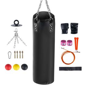 Punching Bag for Adults, 4ft PVC Heavy Boxing Bag Set, Punching Bag with Chains and Gloves, Hanging Boxing Bag for MMA Karate Judo