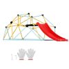 Climbing Dome, for Kids 3 to 9 Years Old, 8FT Geometric Dome Climber with Slide,Jungle Gym Supports 600LBS and Easy Assembly, with Climbing Grip
