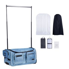 Dance Bag with Garment Rack, 29 Inch Rolling Dance Duffel, with Wheels, USB Port, Height Adjustable Clothes Rack, Privacy Protection Curtain