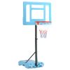 Poolside Basketball Hoop Stand, 36.5"-48.5" Height Adjustable Portable Hoop System w/ Clear Backboard & Fillable Base for Whole Family, Blue, Black