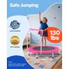 36" Kids Trampoline, 3FT Indoor Outdoor Trampoline, Foldable Mini Trampoline with Handle, Rebounder Trampoline for Toddlers