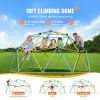 Climbing Dome, for Kids 3 to 10 Years Old,10FT Geometric Dome Climber with Hammock and Swing, Jungle Gym Supports 750LBS and Easy Assembly