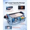 Dance Bag with Garment Rack, 29 Inch Rolling Dance Duffel, with Wheels, USB Port, Height Adjustable Clothes Rack, Privacy Protection Curtain