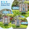 60" Trampoline with Gymnastic Bar and Rings for Kids