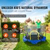 5FT Trampoline for Kids, 60" Indoor Outdoor Trampoline with Safety Enclosure Net, Basketball Hoop and Ocean Balls