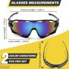 2Pcs Running Glasses for Men Ultra Light & Non Sleep Workout Glasses Sports Sunglasses Packs with Rainbow Design for Running Cycling Fishing Motorcycl