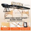 Portable Massage Table 28" W, 2 Folding Lightweight Massage Table, 8-Level Height Adjustable Salon Tattoo Bed, Spa Table with Headrest, Armrests