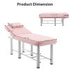 Professioanl Massage Table , Backrest Adjustable, Removable Headrest, Bottom Shelf Storage , Memory Foam Layer Salon Bed,White