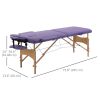 Portable Massage Table 72 Inch Adjustable Spa Bed Foldable Facial Couch with Carry Case Purple