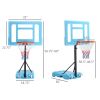 Poolside Basketball Hoop Stand, 36.5"-48.5" Height Adjustable Portable Hoop System w/ Clear Backboard & Fillable Base for Whole Family, Blue, Black