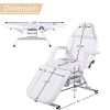 Massage Salon Tattoo Chair with Two Trays Esthetician Bed with Hydraulic Stool,Multi-Purpose 3-Section Facial Bed Table