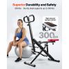 Squat Machine, Deep Squat Rowing Machine for Home, Easy Setup & Foldable Exercise Equipment, Glute Trainer Machine with 12-Gear Adjustable Resistance