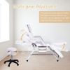 Massage Salon Tattoo Chair with Two Trays Esthetician Bed with Hydraulic Stool,Multi-Purpose 3-Section Facial Bed Table