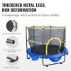 5FT Trampoline for Kids, 60" Indoor Outdoor Trampoline with Safety Enclosure Net, Basketball Hoop and Ocean Balls