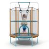 60" Trampoline with Gymnastic Bar and Rings for Kids