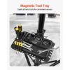 Bike Repair Stand, 85 lb Heavy-duty Bicycle Work Stand with 40.7-64.1 in Adjustable Height & Magnetic Tool Tray, Foldable Bicycle Maintenance Rack