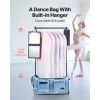 Dance Bag with Garment Rack, 29 Inch Rolling Dance Duffel, with Wheels, USB Port, Height Adjustable Clothes Rack, Privacy Protection Curtain